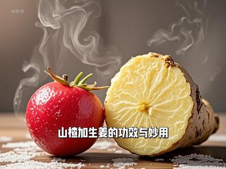 天然养生小搭档|山楂+生姜,酸甜暖心,健脾助消化,驱寒 #养生食疗 #养生知识分享 #山药与苹果 #养生知识科普
