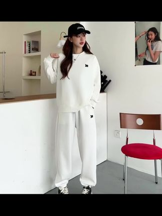 T121秋季新款韩版休闲时尚百搭刺绣m字母女士运动套装2025-157