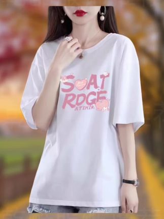 洋气衣服女夏季新款短袖t恤女纯棉欧货大版中长款宽松显瘦ins潮牌#夏季穿搭 #上衣穿搭 #女装穿搭 #时尚穿搭 #夏季穿搭