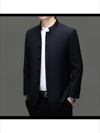 春秋高端男士立领中山装男装商务休闲新中厚款中式国风夹克外套#高级感穿搭 #国风穿搭 #中山装 #夹克外套 #商务休闲