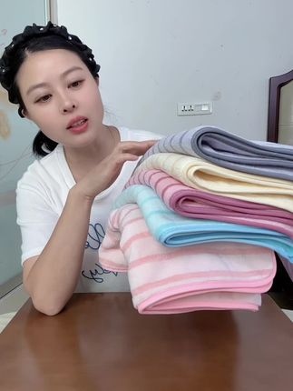 不掉毛不掉絮不掉色,吸水性强#毛巾 #洗脸巾 #吸水毛巾 #珊瑚绒毛巾