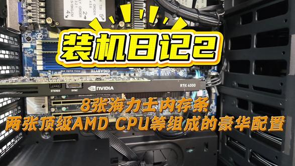8万块的配置,八条海力士内存条和两张AMD的9654CPU! #装机 #服务器 #深度学习