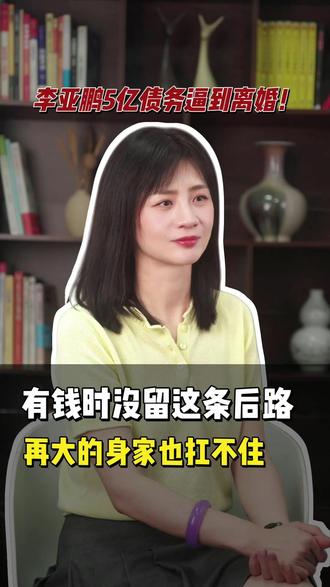 李亚鹏5亿债务逼到离婚!有钱时没留这条后路,再大的身家也扛不住#李亚鹏 #王菲 #谢霆锋 #明星 #资产配置