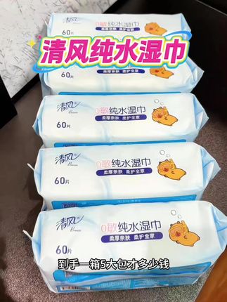 天呐!快来薅清风纯水手口湿巾的大羊毛!大人孩子放心用!消耗品趁大品牌有活动,赶紧多囤点!#超便宜超划算#湿巾#清风#手口湿巾