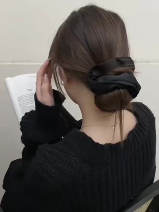 法式复古木耳边大肠发圈女后脑勺扎马尾发绳高弹力耐用橡皮筋头饰#发型教程 #发饰发夹 #头饰搭配 #扎头发 #头绳