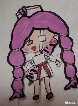 #简笔画#绘画#画画 今天更新的不是投稿是我自己画的追捕者,丧心护士海瑟,晚上幼儿园放学回来就开始画投稿喽