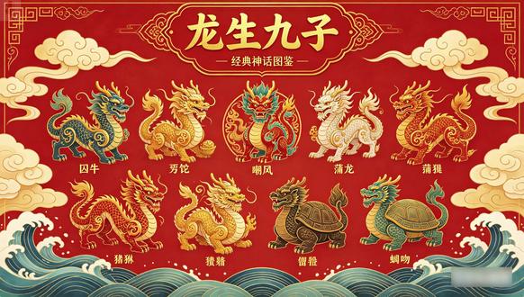 盘点龙生九子,各司其职上古瑞兽 #龙生九子 #神话故事 #原创动画