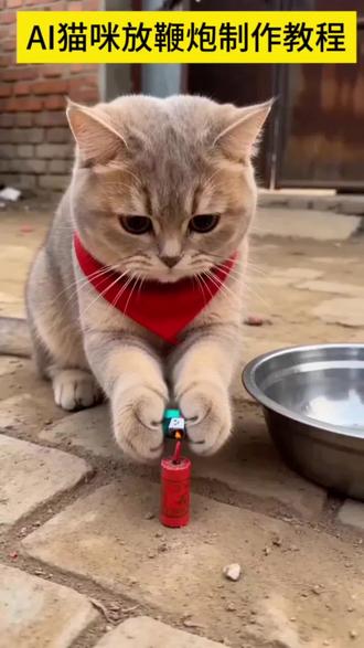 #小猫放炮 #ai炮仗惊飞落顶盆 猫咪被鞭炮吓到视频 ai炮仗惊飞落顶盆模板 放炮仗ai特效视频 ai炮仗惊飞落顶盆原视频 猫ai视频 #猫成精了 搞笑猫咪 #猫放炮搞笑视频 ai炮仗惊飞落顶盆模板#剪映