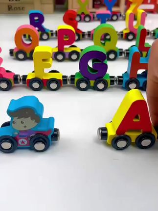 儿童早教益智积木磁性数字小火车木质男女婴幼儿提高认知数字玩具