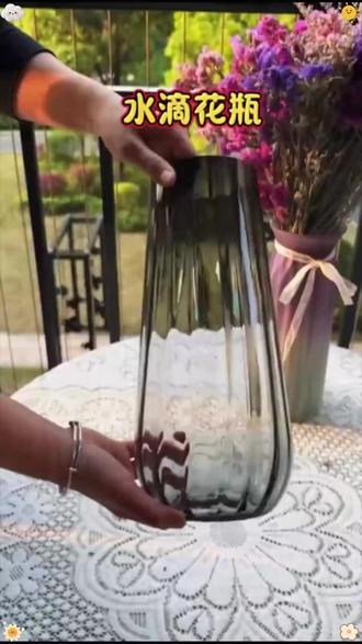 北欧轻奢玻璃花瓶透明客厅高级感插花水养鲜花装饰精致花器摆件 #北欧轻奢花瓶 #客厅装饰摆件 #高级感插花 #透明玻璃花器 #鲜花水养装饰