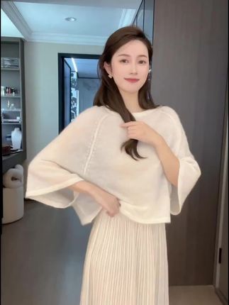初雾-休闲套装燕麦色毛衫搭配半裙法式温柔秋冬长袖套装S11128#松弛感穿搭 #白色系穿搭 #套装#长袖#温柔