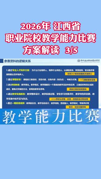 2026年江西省职业院校教学能力比赛方案解读 2026年江西省职业院校教学能力比赛方案解读#教学能力 #养老实训室 #世界职业院校技能大赛