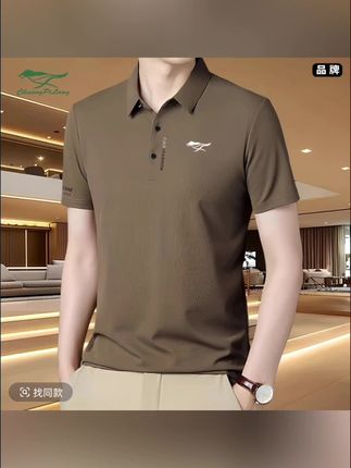 休闲短袖polo衫夏季新款中年商务翻领宽松百搭时尚半袖男