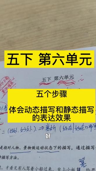 五下 第6单元 5个步骤 体会动态静态描写的表达效果