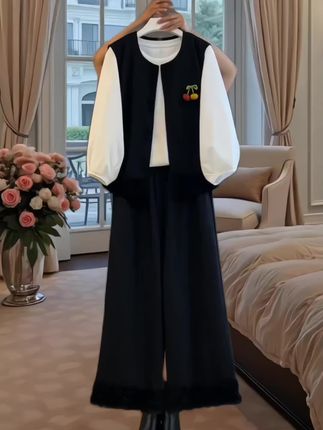 秋季新款时尚高级感宽松遮肚显瘦三件套洋气减龄 #减龄气质 #优雅气质 #时髦穿搭 #每日分享 #欧韩穿搭 @DOU+上热门 @抖加🔥上热门🔥dou+🔥热点宝