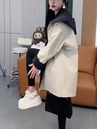 高级感两面穿风衣外套女中长款2025秋季新款英伦风连帽小个子风衣#新家装修日记 #新家装修日记 #内容过于真实 #内容过于真实 #科学少年米吴