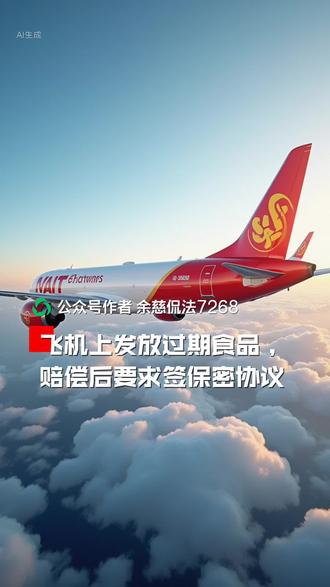 飞机上发放过期食品,赔偿后要求签保密协议