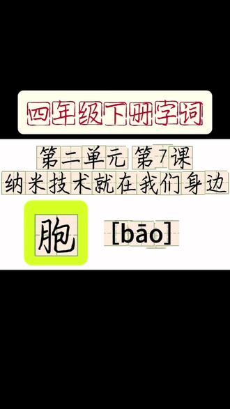 “胞”的写法 硬笔规范字书写方法。#小学四年级生字 #硬笔书法 #规范字书写 #练字 #手写 @DOU+小助手