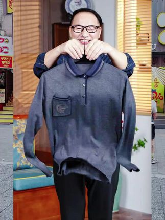 2025春秋新款爸爸装针织长袖t恤男中老年人男士休闲上衣服真口袋#爸爸装中老年衣服 #长袖打底衫 #面料柔软舒适 #秋季必备 #真口袋t恤