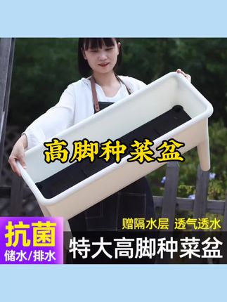 阳台高脚种菜专用箱子长方形种菜盆家用种菜盆特大号花盆果蔬种植#种植盆 #菜盆 #高脚种菜盆 #花盆
