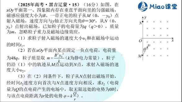 2025年高考黑吉辽蒙卷第15题 考查电荷在磁场、电场及组合场中的运动#考查电荷在磁 #高考物理 #高考加油站