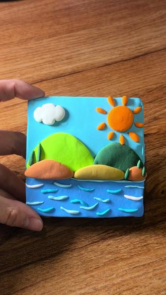 治愈系的风景粘土画
#粘土 #手工 #治愈