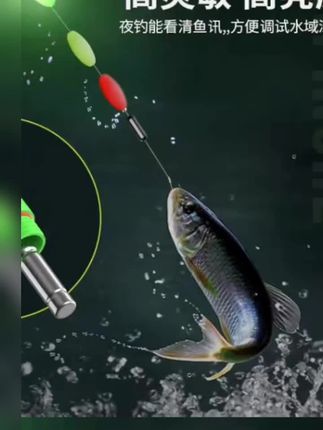 电子夜光七星漂夜晚很亮光谷麦钓逗钓传统钓醒目高灵敏方便防水#钓鱼的乐趣只有钓鱼人懂 #夜光鱼漂 #渔具用品推荐