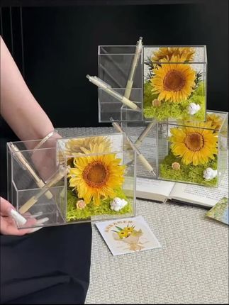 2025新款永生花太阳花教师节有意义的礼物摆件笔盒贺卡送男女老师#今日作品分享 #浪漫氛围 #