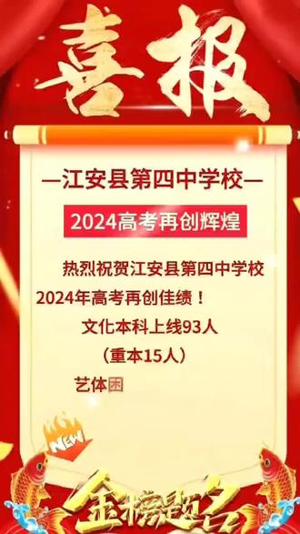 热烈祝贺江安县第四中学校,2024年高考再创辉煌,