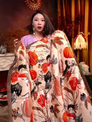 #牛奶绒冬被 南瓜秋冬被盖保暖可机洗休闲加厚被绒毛毯 #可机洗被子 #床上用品 #被子