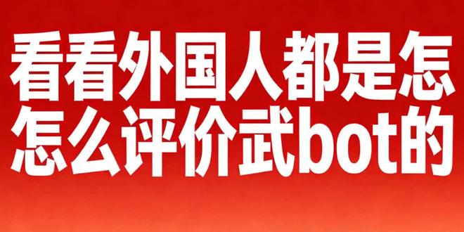 看看外国人都是怎么评价武bot的 #武bot