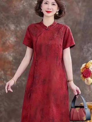 #桑蚕丝连衣裙 #婚宴旗袍 #喜婆婆喜妈妈婚宴装 #香云纱旗袍 #改良旗袍连衣裙