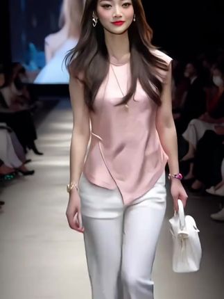 2025夏季新中式国风提花不规则无袖立领显瘦设计感时尚上衣通勤女,#新中式国风提花无袖立领显瘦时尚上衣#时尚洋气#优雅大方显气质#面料柔软舒适透气#谁穿谁好看
