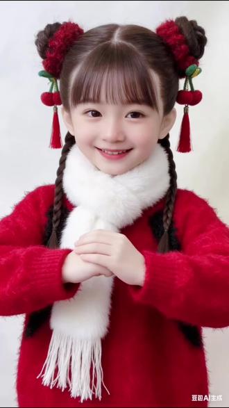 丸子头一扎 发圈一戴 节日氛围感直接拉满#元旦发型推荐 #儿童编发 #丸子头#元旦发型#春节发型