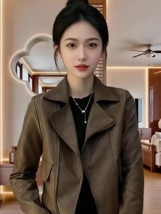 皮衣外套女#今年流行短款皮夹克欧货爆款休闲酷辣车机黑色外套#时尚气质穿搭 #时尚气质穿搭 #时髦穿搭 #潮流时尚穿搭 #时尚搭配服装