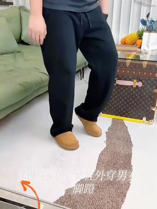 平底勃肯鞋外穿男女一脚蹬穆勒鞋冬季加绒懒人包头半托低帮雪地靴