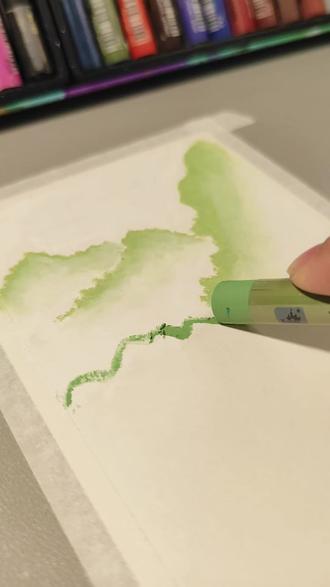 零基础学油画棒第90天-云雾穿过青山,把自己还给自然#艺术在抖音 #粉彩系 #一起粉彩colorwalk #油画棒 #真实生活分享计划