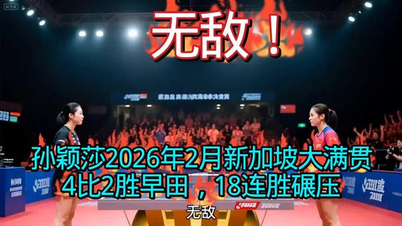 #强烈推荐 无敌!孙颖莎2026年2月新加坡大满贯,4比2胜早田,18连胜碾压#孙颖莎