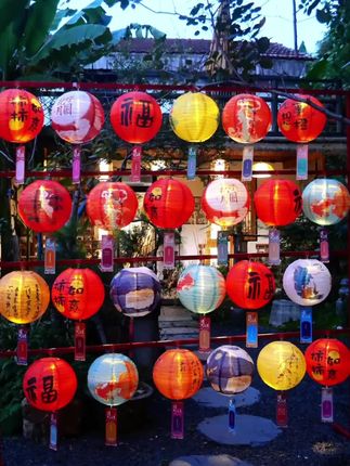 中秋灯笼吊串 商场门店民宿节日场景氛围布置挂饰~#花灯 #灯会 #很漂亮 #打卡
