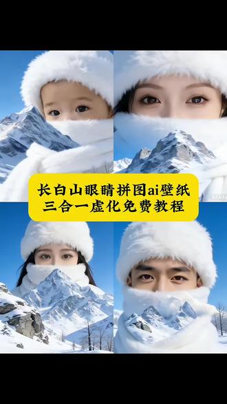 长白山眼睛拼图壁纸免费制作教程 长白山眼睛拼图壁纸 长白山眼睛拼图三合一虚化教程 长白山眼睛拼图 徒步拼图眼睛ai 长白山天池 长白山 壁纸推荐 #豆包ai #豆包P图已经nextlevel了