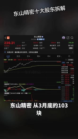 东山精密十大股东拆解 #东山精密 #站在光里 #投资 #东方财富妙想