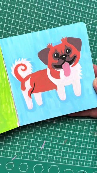 可爱的小狗怎么画#丙烯马克笔 #跟着抖音学画画 #绘画教程 #画画其实很简单 #零基础学画画