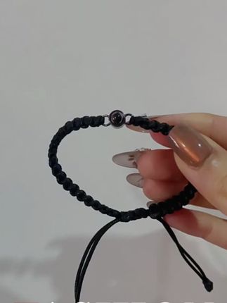 小众设计定制照片手链男女款合成石头圆珠投影手串纪念礼物饰物 #配饰分享 #首饰分享 #时尚饰品