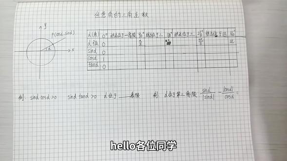 任意角三角函数#数学 #数学做题技巧 #中职数学基础模块 #三角函数 #任意角三角函数
