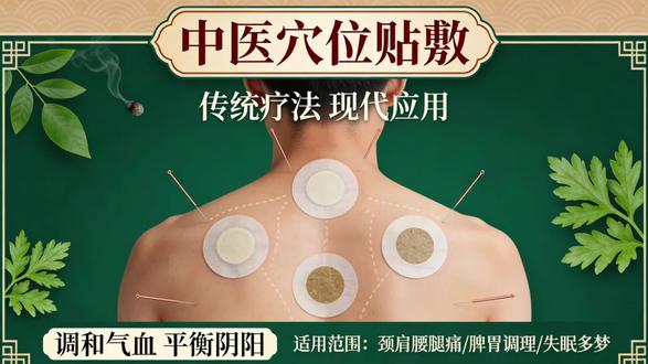 穴位贴敷疗法#肩颈酸痛 #中医养生 #颈部疏通 #中医科普健康