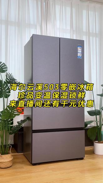 超薄机身完美嵌入,海尔云溪503提升厨房格调 #海尔冰箱 #海尔云溪 #海尔云溪503 #家电 #装修