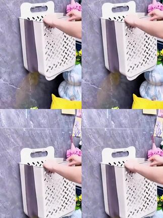 免打孔脏衣篓可折叠浴室放衣服大号收纳桶神器洗衣篓放下四季衣物#实用好物 #生活好帮手