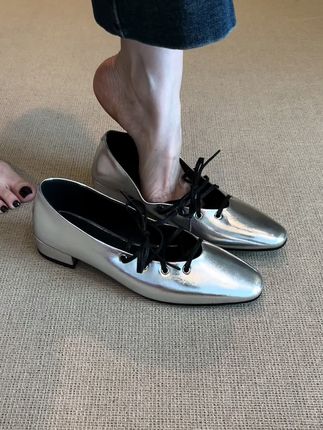 银色自带三分野性,可以又甜又野!!! #单鞋 #女鞋推荐 #美鞋分享 #芭蕾鞋 #好穿又好搭