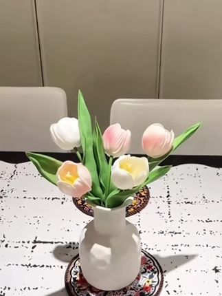 ins仿真花郁金香,花瓶高档客厅假花,餐桌摆设家居装饰装饰摆件#花瓶摆件#居家插花#花与生活 #仿真郁金香#软装搭配