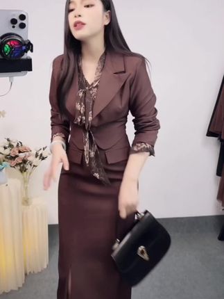 #名媛假三件连衣裙 西装连身连衣裙女收腰春秋气质名媛裙子QJ0071 #西装连衣裙 #收腰连衣裙 #秋季连衣裙 #御姐连衣裙